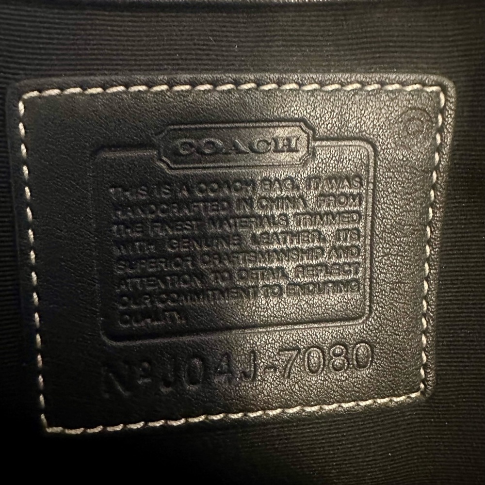 COACH Signature Black Jacquard & Leather Logo Soho Hobo Bag Purse J04J-7080 - Picture 2 of 5